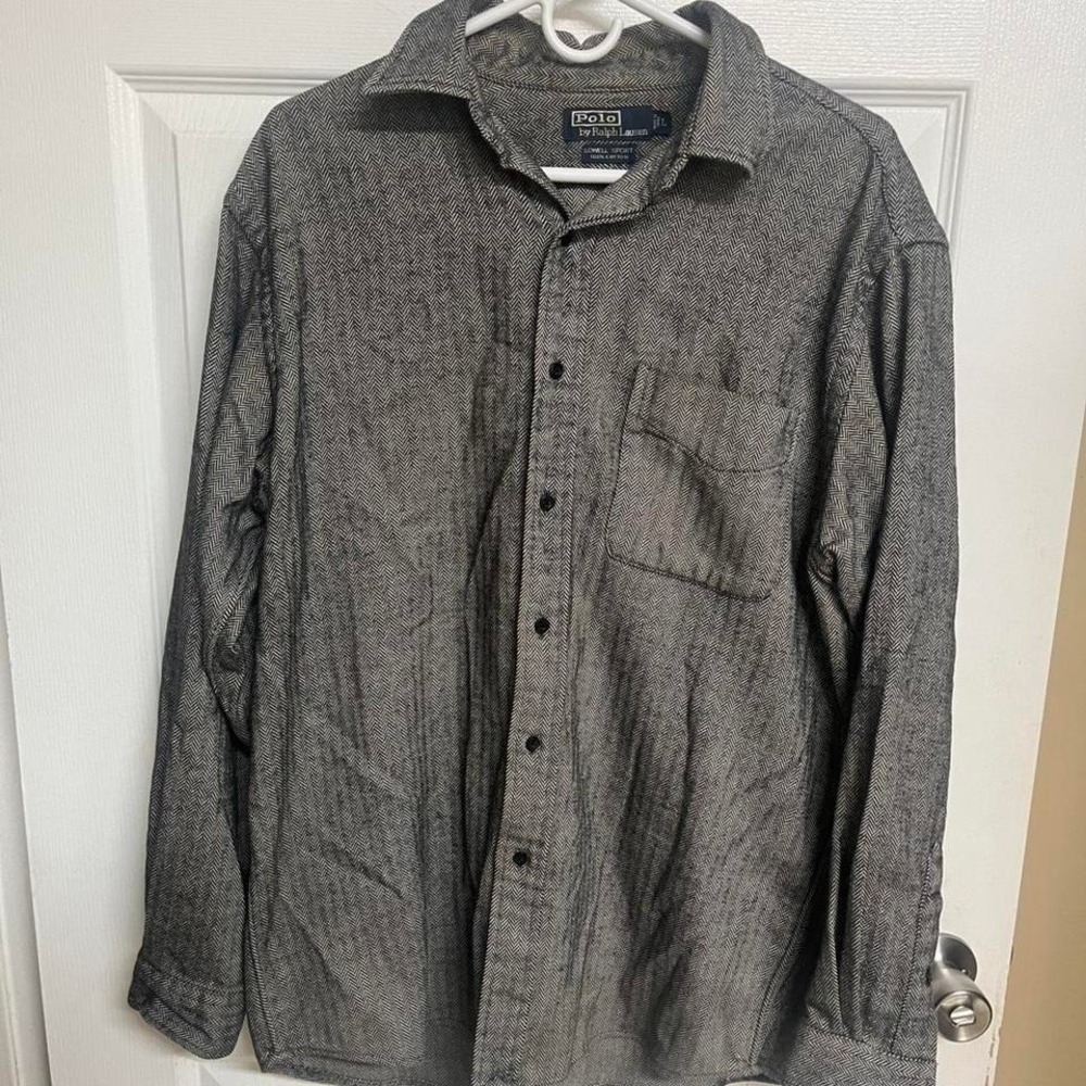 Ralph Lauren grey button up shirt Size L #preppy #classic